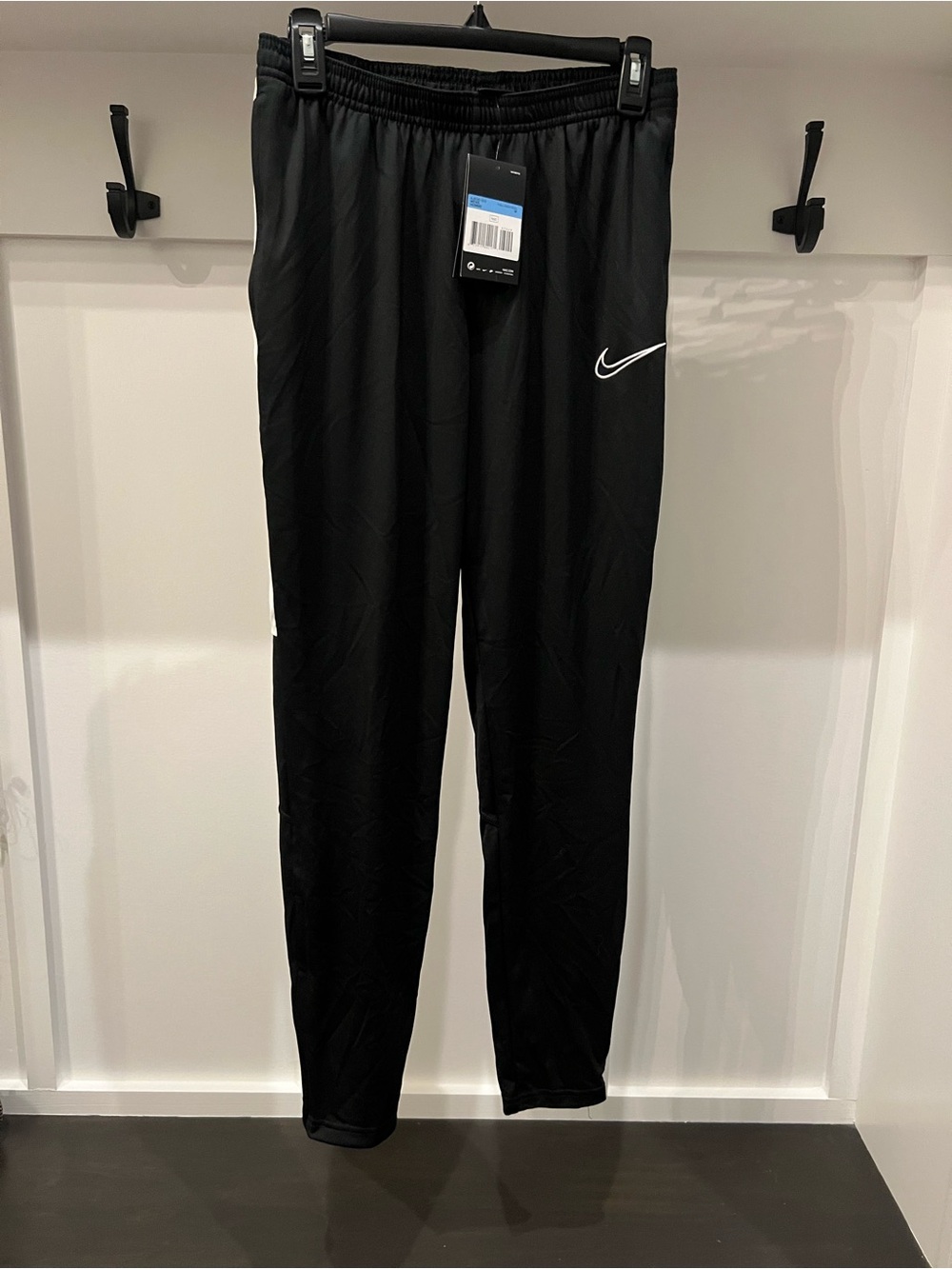 Nike Black Men’s Dri-FIT Jogger Pants with White Swoosh